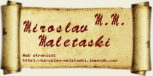 Miroslav Maletaški vizit kartica
